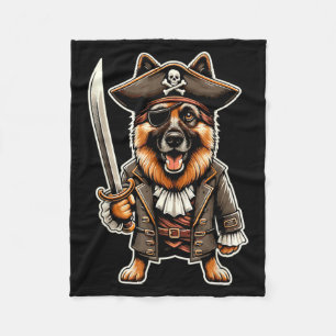 German Shepherd Pirate Dog Halloween Party Fleece Blanket