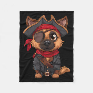 German Shepherd Pirate Dog Halloween Party Fleece Blanket