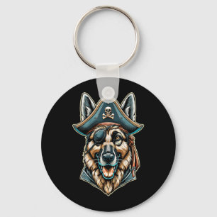 German Shepherd Pirate Dog Halloween Party Key Ring