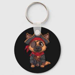 German Shepherd Pirate Dog Halloween Party Key Ring