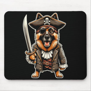 German Shepherd Pirate Dog Halloween Party Mouse Mat