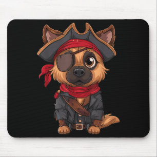 German Shepherd Pirate Dog Halloween Party Mouse Mat