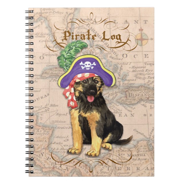 German Shepherd Pirate Notebook (Front)