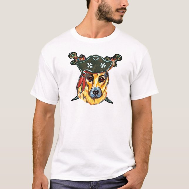 German Shepherd Pirate T-Shirt (Front)