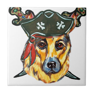 German Shepherd Pirate Tile