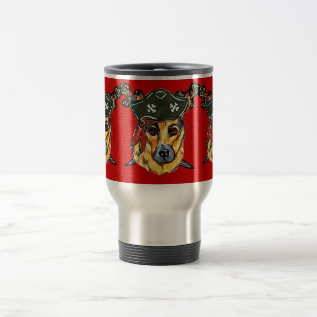 German Shepherd Pirate Travel Mug (Center)