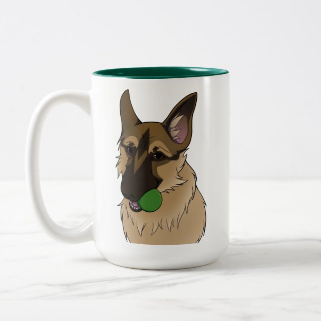 German Shepherd Play Time with Ball Mug (Left)