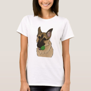 German Shepherd Play Time with Ball  T-Shirt