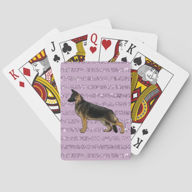 German Shepherd Playing Cards