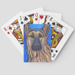 German Shepherd Playing Cards