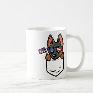 German Shepherd Pocket American Usa 4th Of July Fo Coffee Mug