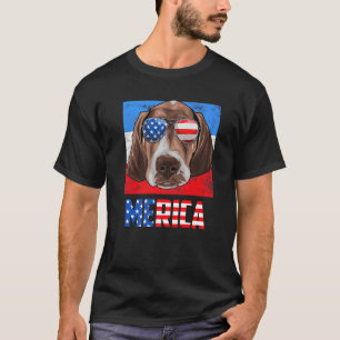 German Shepherd Pointer Dog Usa 4th Of July Americ T-Shirt