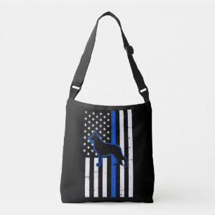 German Shepherd Police Dog K9 Patriotic Crossbody Bag