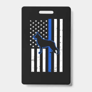 German Shepherd Police Dog K9 Patriotic ID Badge