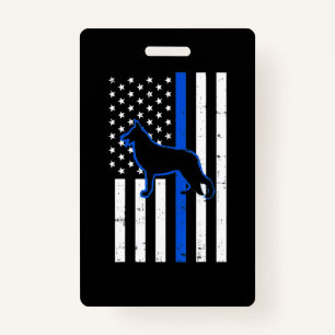 German Shepherd Police Dog K9 Patriotic ID Badge