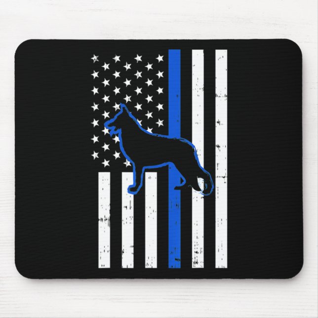 German Shepherd Police Dog K9 Patriotic Mouse Mat (Front)