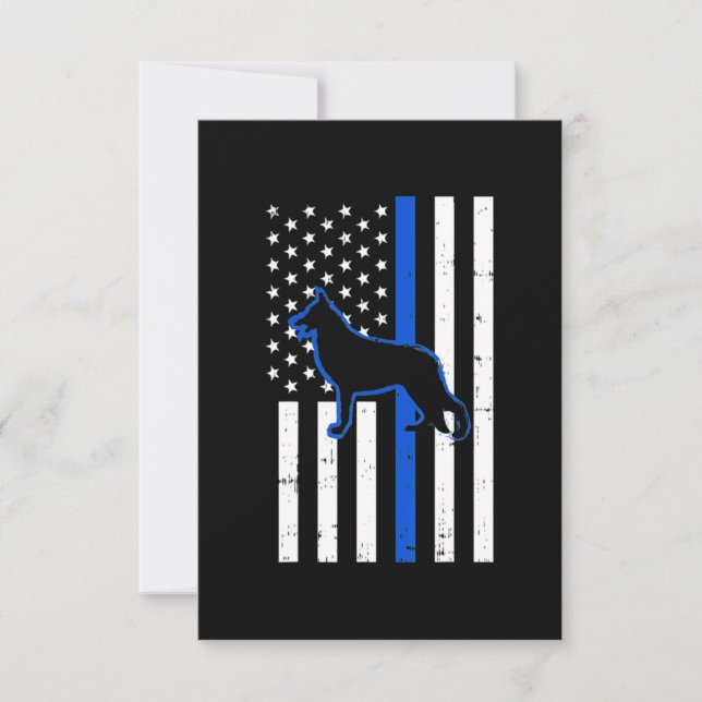 German Shepherd Police Dog K9 Patriotic Thank You Card (Front)