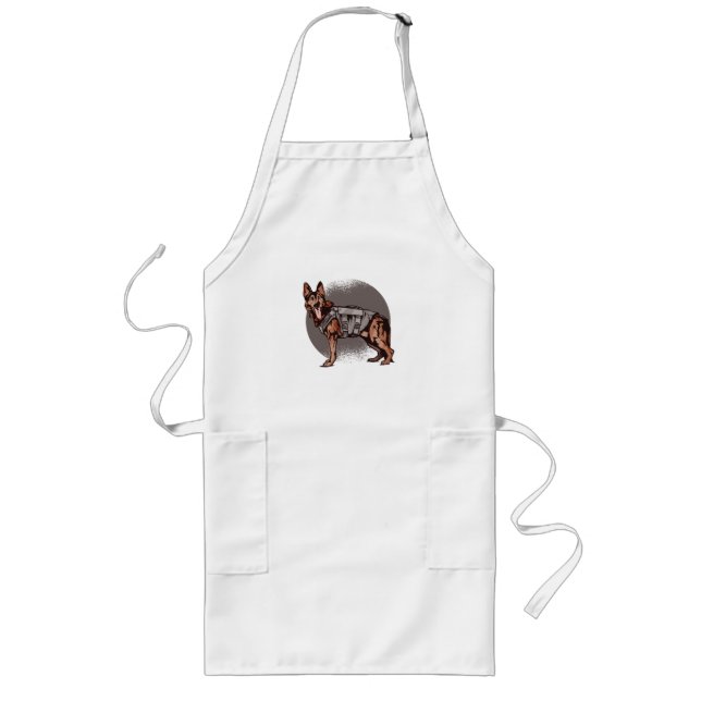 German Shepherd Police Dog Long Apron (Front)