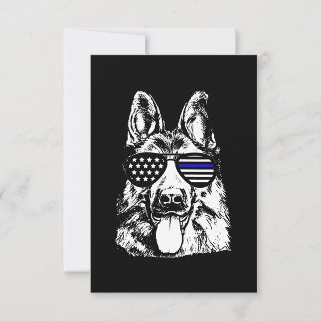 German Shepherd Police Officer Police Dog Thank You Card (Front)