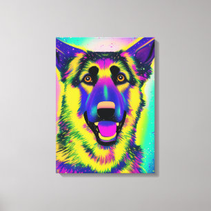 German Shepherd Pop Art    Canvas Print