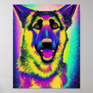 German Shepherd Pop Art   Poster