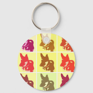 German Shepherd PopArt Key Ring
