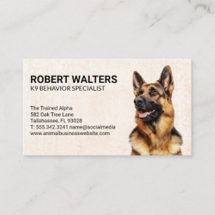 German Shepherd Portrait  Business Card