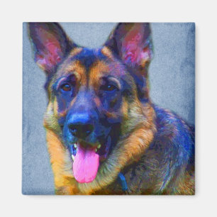German Shepherd Portrait Magnets