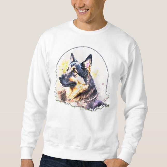 German Shepherd Portrait T-shirt Sweatshirt (Front)