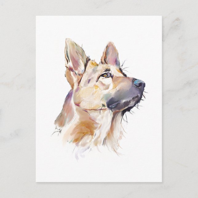 German Shepherd Postcard – Hand Made (Front)