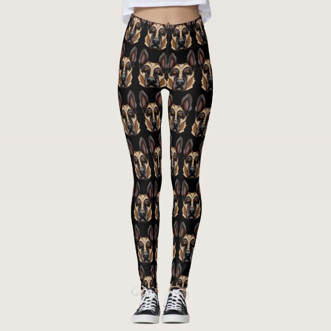 German Shepherd print. Leggings (Front)