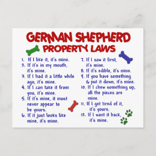 GERMAN SHEPHERD Property Laws 2 Postcard