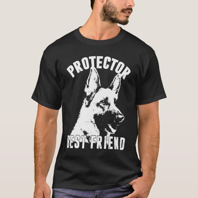 German Shepherd Protector Best Friend T-Shirt (Front)