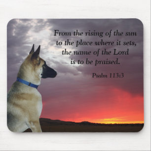 German Shepherd Psalm Mouse Pad