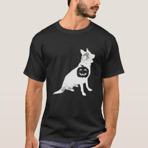 German Shepherd Pumpkin Lazy Halloween Costume Dog T-Shirt