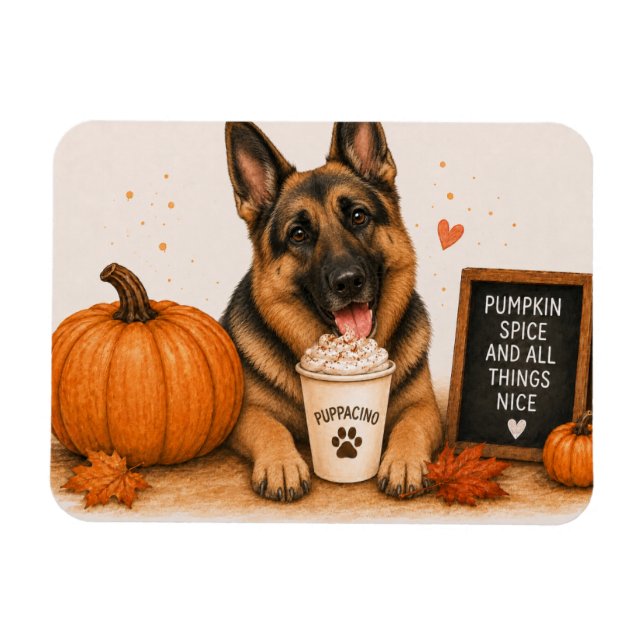 German Shepherd Pumpkin Spice Magnet (Horizontal)