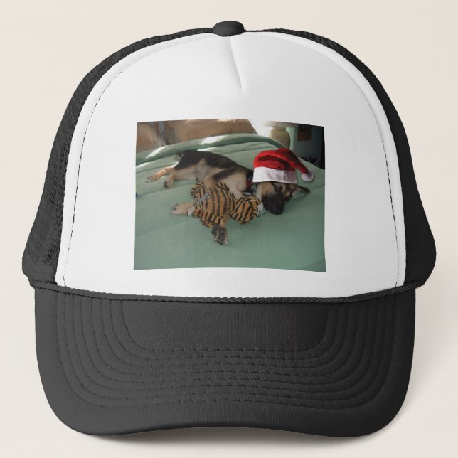 German Shepherd Pup with Santa Hat (Front)