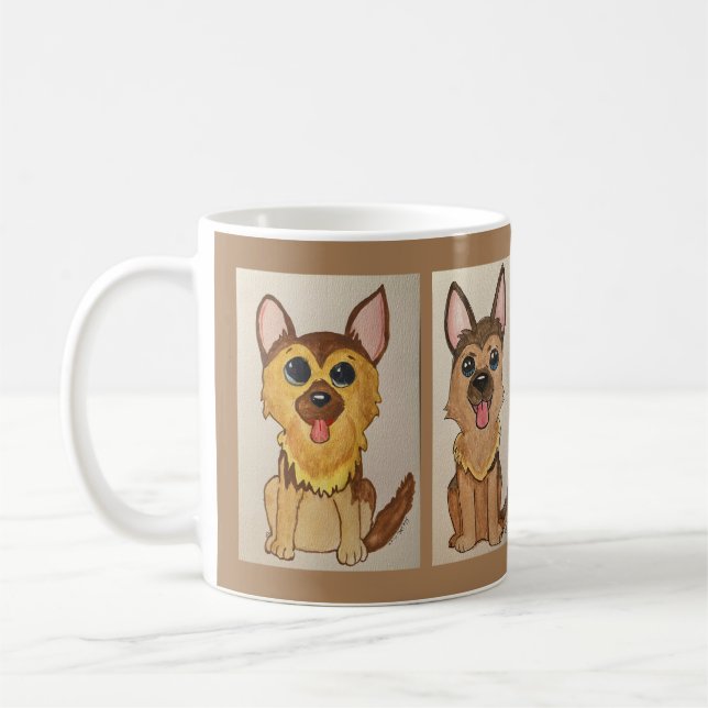 German Shepherd Puppies Coffee Mug (Left)
