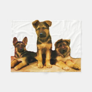 German Shepherd puppies Fleece blanket