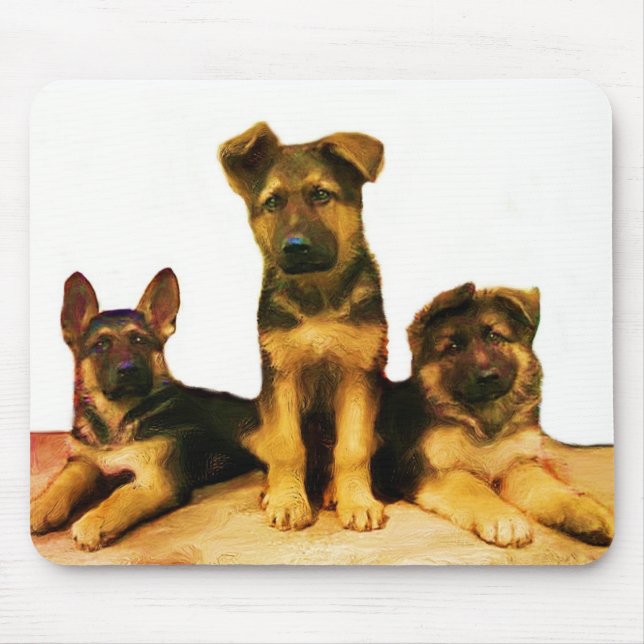 German Shepherd puppies mousepad (Front)
