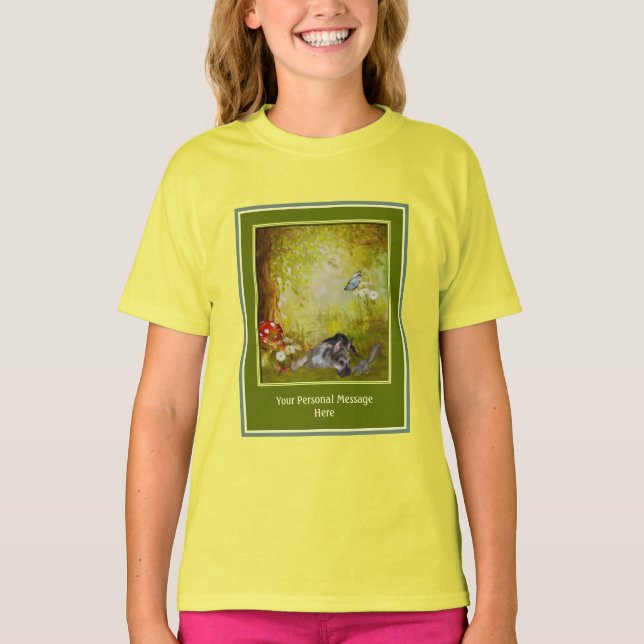 German Shepherd Puppy Add Your Own Text   T-Shirt (Front)