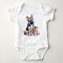 German Shepherd Puppy And Maincoon Kitten