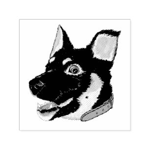German Shepherd Puppy Art GSD Dog Lover Gift Self-inking Stamp