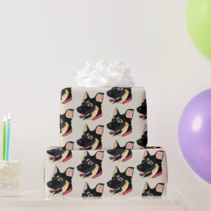 German Shepherd Puppy Art GSD Dog Lover Gift Wrapping Paper