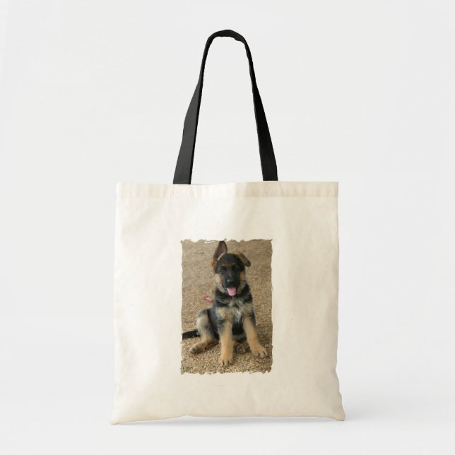 German Shepherd Puppy Budget Tote Bag (Front)