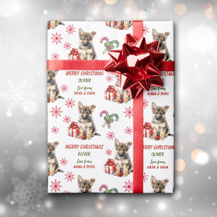 German Shepherd Puppy Christmas Wrapping Paper