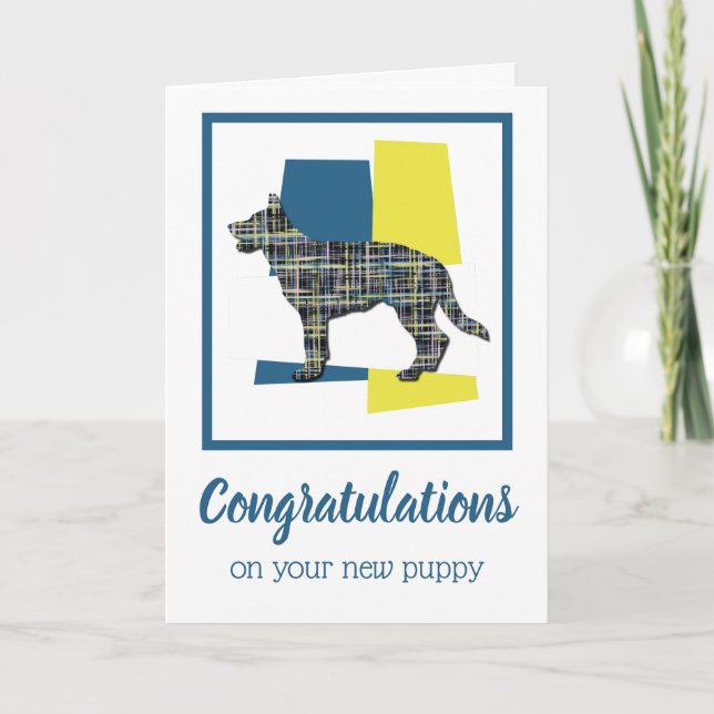 German Shepherd Puppy Congratulations Greeting Card (Front)