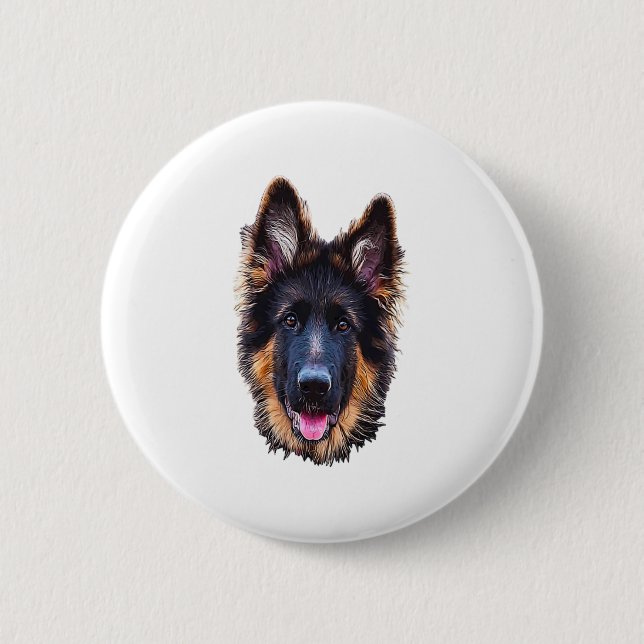 German Shepherd Puppy Dog   6 Cm Round Badge (Front)