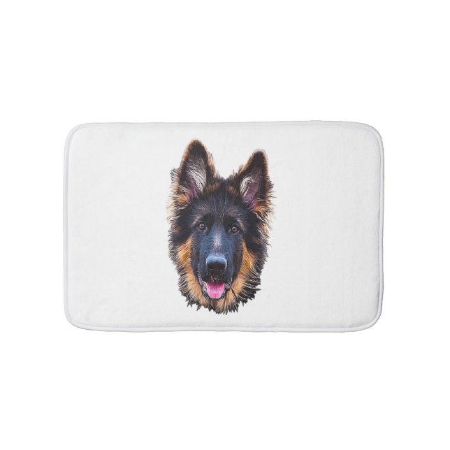 German Shepherd Puppy Dog   Bath Mat (Front)