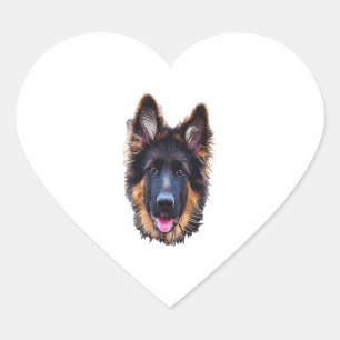 German Shepherd Puppy Dog Heart Sticker